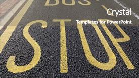  Presentation with bus stop - Slide deck having bus stop sign painted background and a gray colored foreground