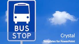  Presentation with bus stop - Presentation theme with bus stop sign background and a teal colored foreground