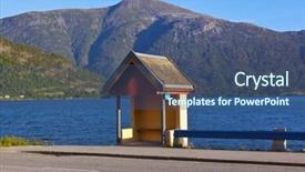  Presentation with bus stop - Beautiful theme featuring bus stop in sogndal norway backdrop and a  colored foreground