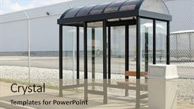  Presentation with bus stop - PPT theme consisting of bus stop background and a mint green colored foreground