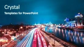  Presentation with street of shanghai on the night - Beautiful theme featuring bus track - beautiful night motion on urban backdrop and a dark gray colored foreground