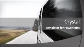  Presentation with driving road - Presentation design consisting of bus track - fast driving on the road background and a gray colored foreground