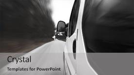  Presentation with road bus - Beautiful theme featuring bus track - fast driving on the road backdrop and a  colored foreground