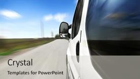  Presentation with road bus - PPT layouts having bus track - fast driving on the road background and a light gray colored foreground