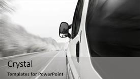  Presentation with road bus - Slides with bus track - fast driving on the road background and a  colored foreground