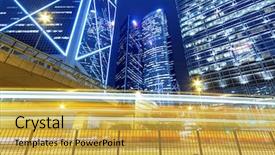  Presentation with traffic light - Audience pleasing PPT theme consisting of bus track - high speed traffic and blurred backdrop and a yellow colored foreground