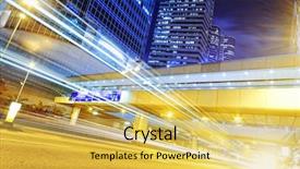  Presentation with hong kong - Cool new presentation theme with bus track - hong kong modern city high backdrop and a yellow colored foreground