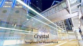  Presentation with hong kong - Beautiful presentation featuring bus track - hong kong modern city high backdrop and a soft green colored foreground