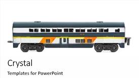  Presentation with toy cathone - Colorful presentation theme enhanced with bus track - toy passenger wagon isolated backdrop and a white colored foreground