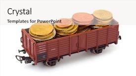  Presentation with white blue vapor trail - Theme featuring bus track - train with money isolated background and a  colored foreground