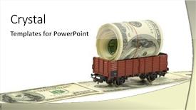 Presentation with white blue vapor trail - Amazing slide set having bus track - train with money isolated backdrop and a white colored foreground