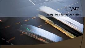  Presentation with megacity - Amazing slides having bus traffic - megacity highway at night backdrop and a light blue colored foreground