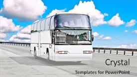  Presentation with coach - Presentation theme with bus traffic - white coach background and a light gray colored foreground
