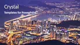  Presentation with korea - Audience pleasing slide deck consisting of busan south korea aerial view backdrop and a ocean colored foreground