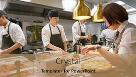  Presentation with bistro - Amazing PPT theme having busan-south-korea-may-28 backdrop and a coral colored foreground