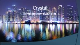  Presentation with south korea interest rate - Cool new slide set with busan south korea panoramic skyline backdrop and a ocean colored foreground