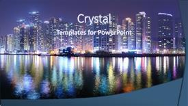  Presentation with korea - Audience pleasing slide set consisting of busan south korea skyline backdrop and a ocean colored foreground