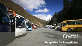  Presentation with waiting - Presentation theme with buses waiting background and a gray colored foreground