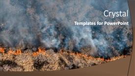  Presentation with bush fire - Slide deck having bush-fire-uncontrolled-climate-change and a gray colored foreground