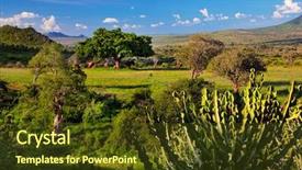  Presentation with west africa - PPT theme with bush landscape in africa background and a tawny brown colored foreground