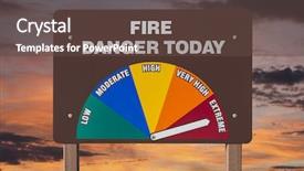  Presentation with today - Slides with bushfire - extreme fire danger today sign background and a tawny brown colored foreground