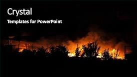  Presentation with brooklyn buildings - Colorful slides enhanced with bushfire - huge fire spreading over buildings backdrop and a black colored foreground