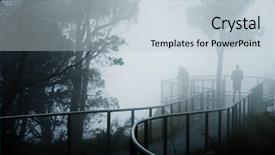  Presentation with fog - PPT theme with bushfire - severe fog at a mountain background and a  colored foreground