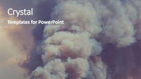  Presentation with smoke - Beautiful slide deck featuring bushfire - smoke from the fire along backdrop and a gray colored foreground