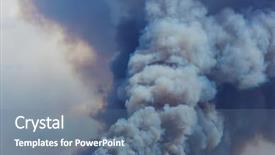  Presentation with smoke - Cool new PPT theme with bushfire - smoke from the fire along backdrop and a ocean colored foreground