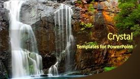  Presentation with animated waterfall - Presentation having bushfire - waterfall in the grampians victoria background and a tawny brown colored foreground