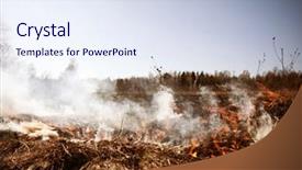  Presentation with global warming - Amazing slides having bushfire - wildfire fire global warming environmental backdrop and a sky blue colored foreground