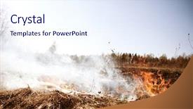  Presentation with environment protection - Beautiful PPT theme featuring bushfire - wildfire fire global warming environmental backdrop and a sky blue colored foreground