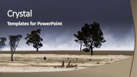  Presentation with australian outback - Slides featuring bushfire rages over australian outback background and a dark gray colored foreground
