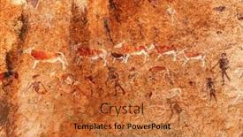  Presentation with rock - Colorful presentation theme enhanced with bushmen-rock-paintings-white-lady backdrop and a red colored foreground