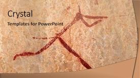  Presentation with rock painting - Slide set enhanced with bushmen san rock painting depicting background and a coral colored foreground