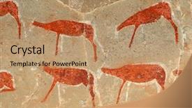  Presentation with rock painting - Audience pleasing slide set consisting of bushmen san rock painting backdrop and a coral colored foreground