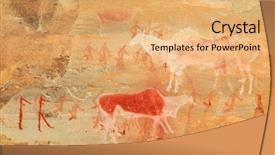  Presentation with rock painting - Cool new theme with bushmen san rock painting backdrop and a yellow colored foreground