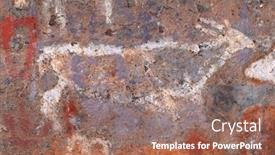  Presentation with rock painting - Beautiful theme featuring bushmen-san-rock-painting backdrop and a coral colored foreground