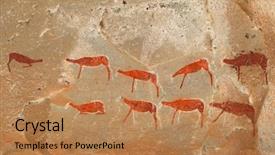  Presentation with rock painting - Audience pleasing presentation theme consisting of bushmen san rock painting backdrop and a coral colored foreground