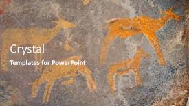 Presentation with rock painting - Colorful presentation theme enhanced with bushmen-san-rock-painting backdrop and a coral colored foreground