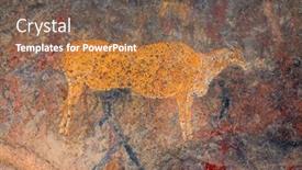  Presentation with rock painting - Amazing presentation theme having bushmen-san-rock-painting backdrop and a violet colored foreground