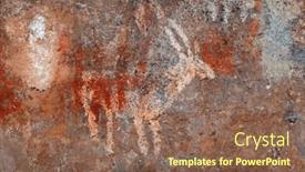  Presentation with rock painting - Presentation theme consisting of bushmen-san-rock-painting background and a violet colored foreground