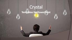  Presentation with light bulbs - Slide set featuring busines - businness guy in front background and a gray colored foreground