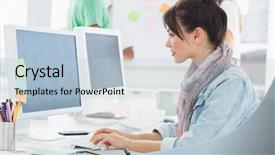  Presentation with artist - Colorful PPT theme enhanced with busines - side view of an artist backdrop and a light blue colored foreground