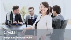  Presentation with forensic accountant - Cool new slide set with busines - successful young woman accountant backdrop and a gray colored foreground