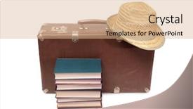  Presentation with study - Amazing presentation design having old books and leather suitcase backdrop and a light gray colored foreground