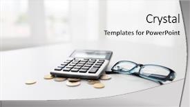  Presentation with bookkeeping - Cool new theme with busines finance money and bookkeeping backdrop and a white colored foreground