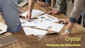  Presentation with woman business - Beautiful slide set featuring business - businessman and woman discussing backdrop and a tawny brown colored foreground