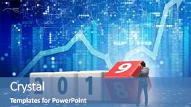  Presentation with reveal - Cool new theme with business - businessman employee rotating cube backdrop and a teal colored foreground