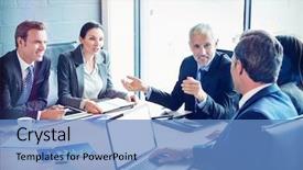  Presentation with office room - Presentation with business - businesspeople discussing together in conference background and a teal colored foreground